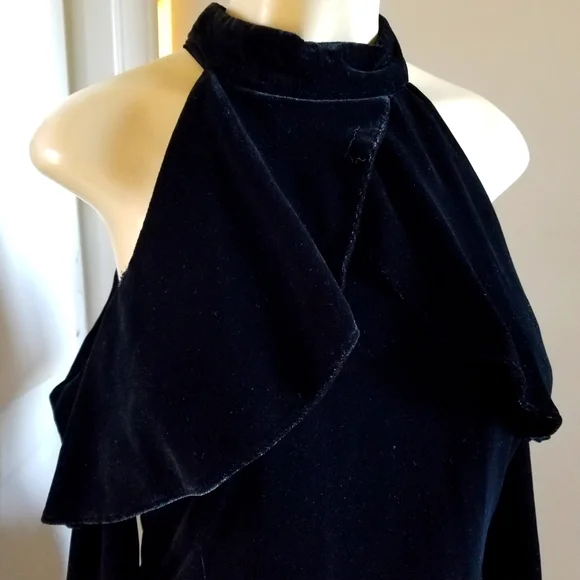 Zara black velvet  off shoulder holiday dress large - Picture 3 of 15